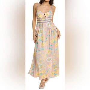 Free People Wisteria Floral Sleeveless Maxi Dress, sz S